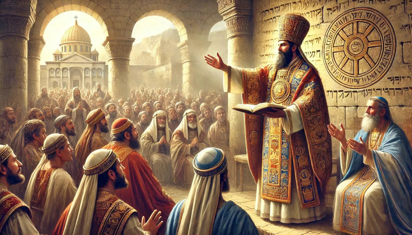 painting of aaron blessing the people of israel