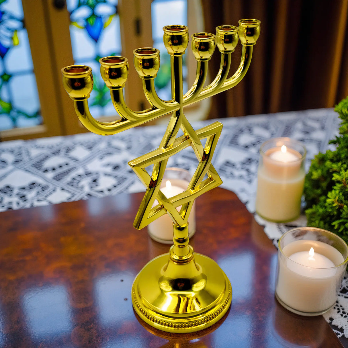Traditional Star of David Menorah The Israel Store