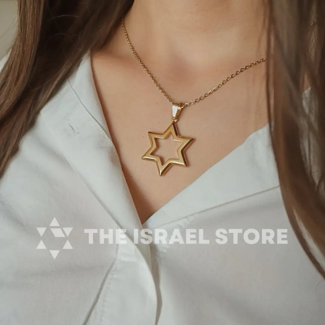 Elegant 18K Gold Plated Star of David Necklace The Israel Store