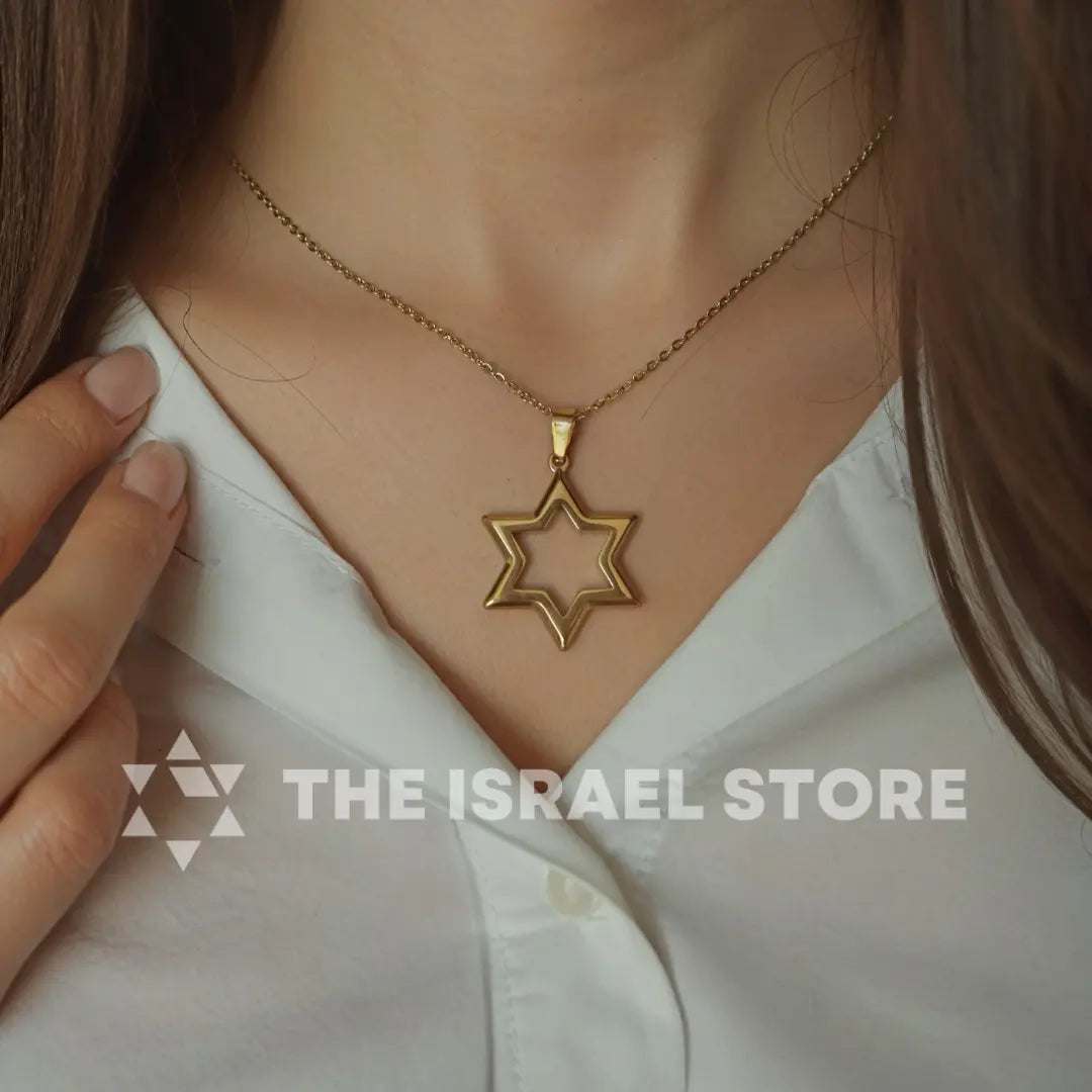 Elegant 18K Gold Plated Star of David Necklace The Israel Store