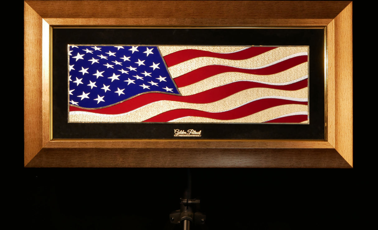 Golden Flag Wave - Color 24K Gold & 925 Silver