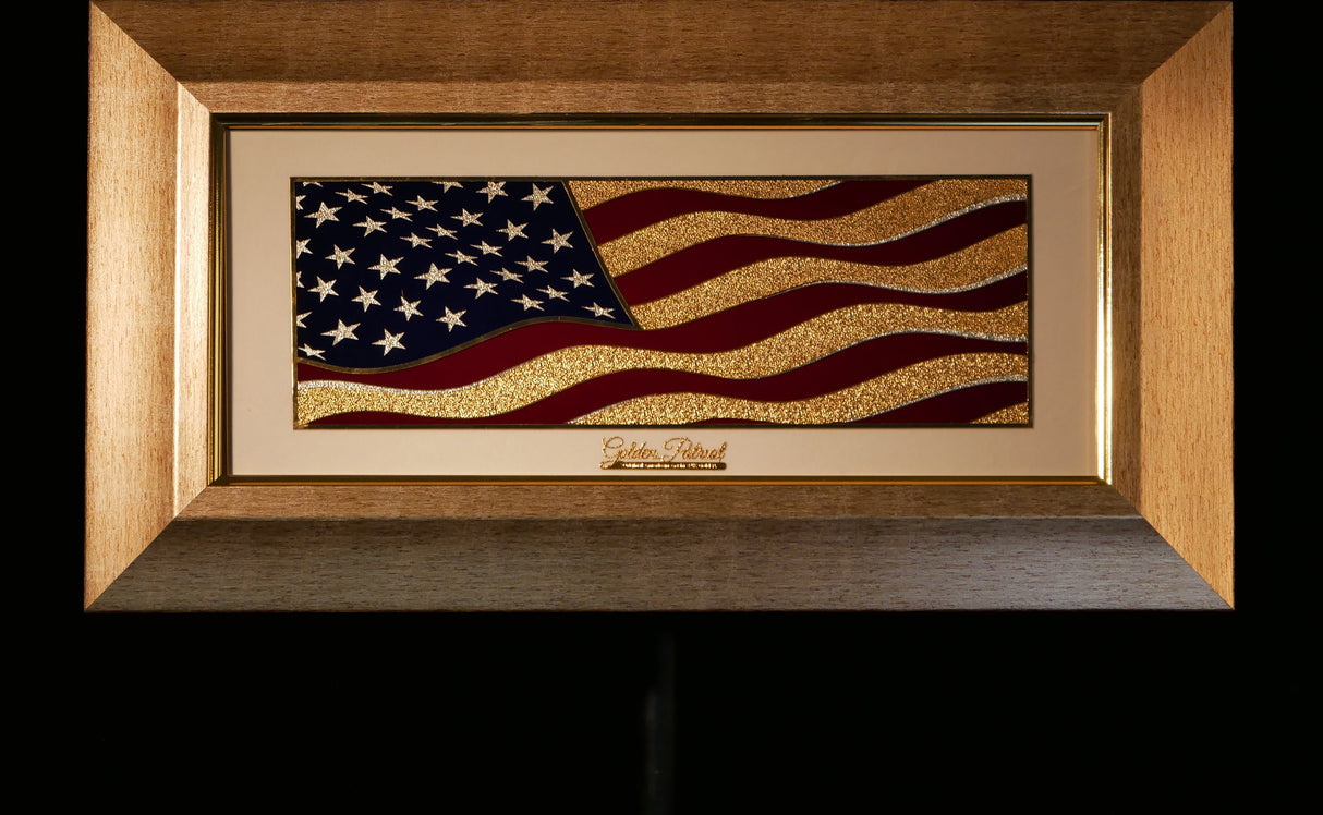 Golden Flag Wave - Color 24K Gold & 925 Silver