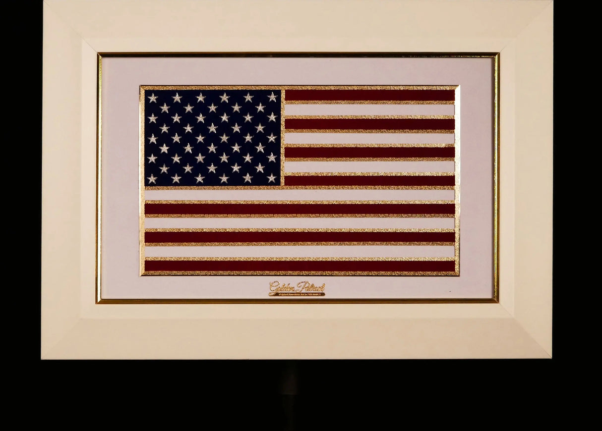 Golden Flag Full Color 24K Gold & 925 Silver Golden Patriot