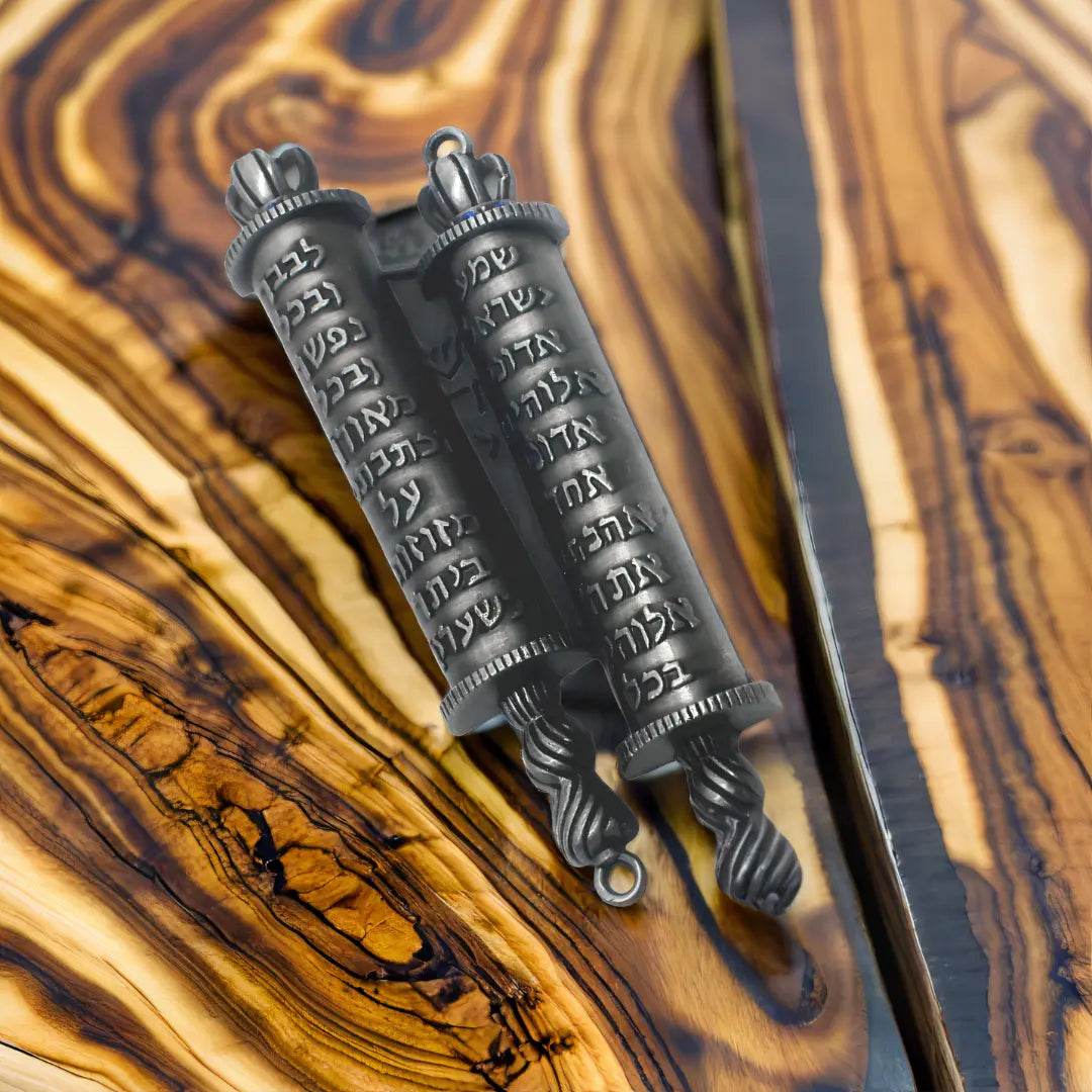 Torah Scroll Mezuzah with Shema Yisrael – Elegant Jewish Doorpost Blessing The Israel Store