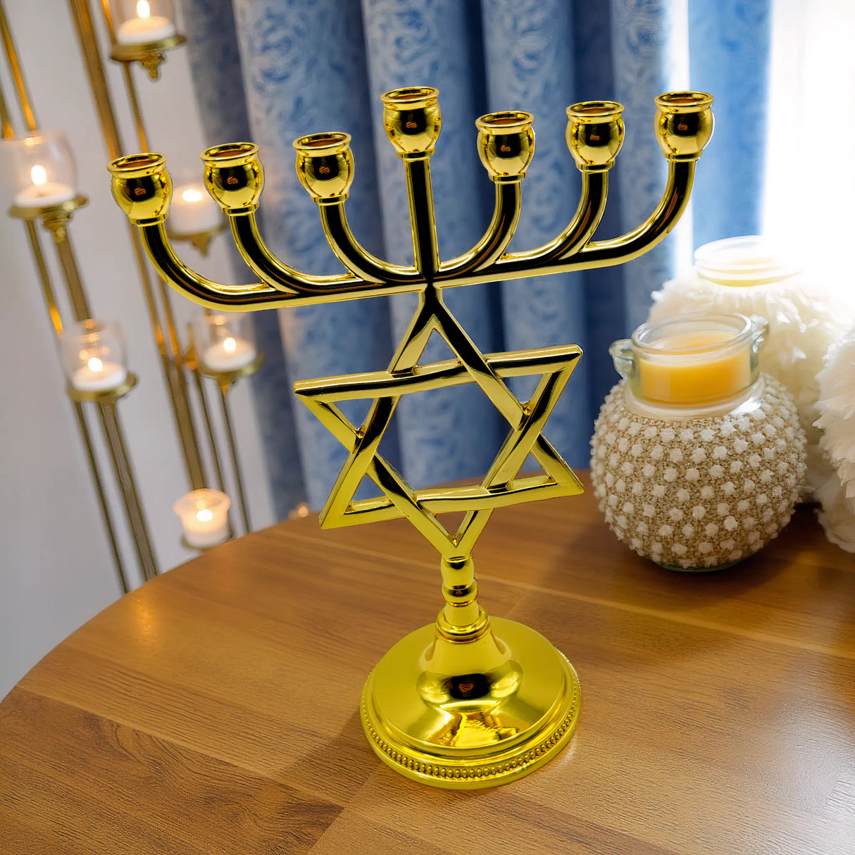 Traditional Star of David Menorah The Israel Store