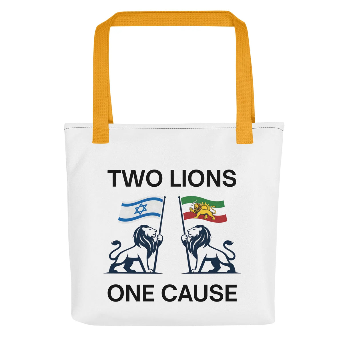 Two Lions One Cause Tote Bag – Israel & Iran Unity Bag The Israel Store