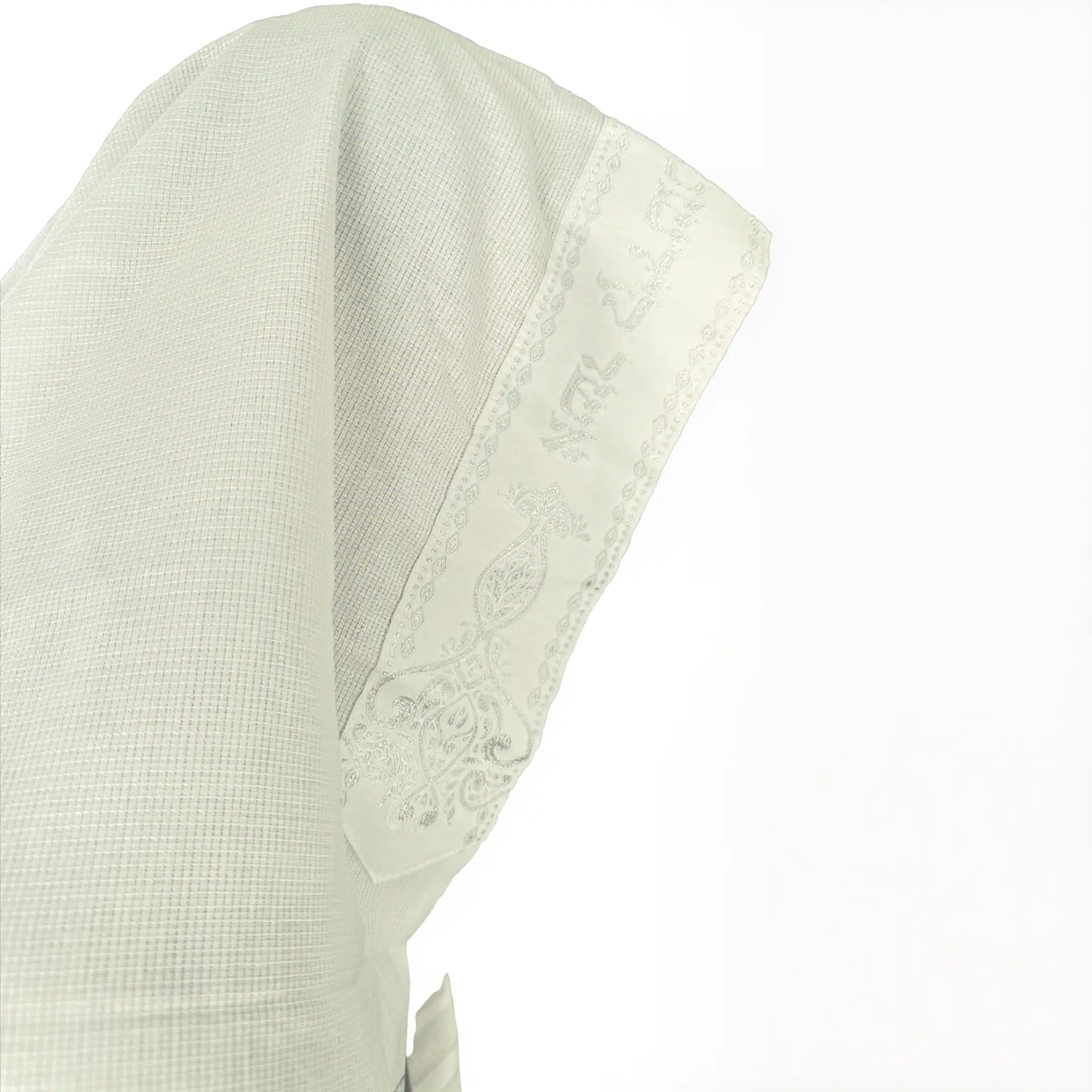 White Acrylic Tallit from Israel - Classic Prayer Shawl The Israel Store