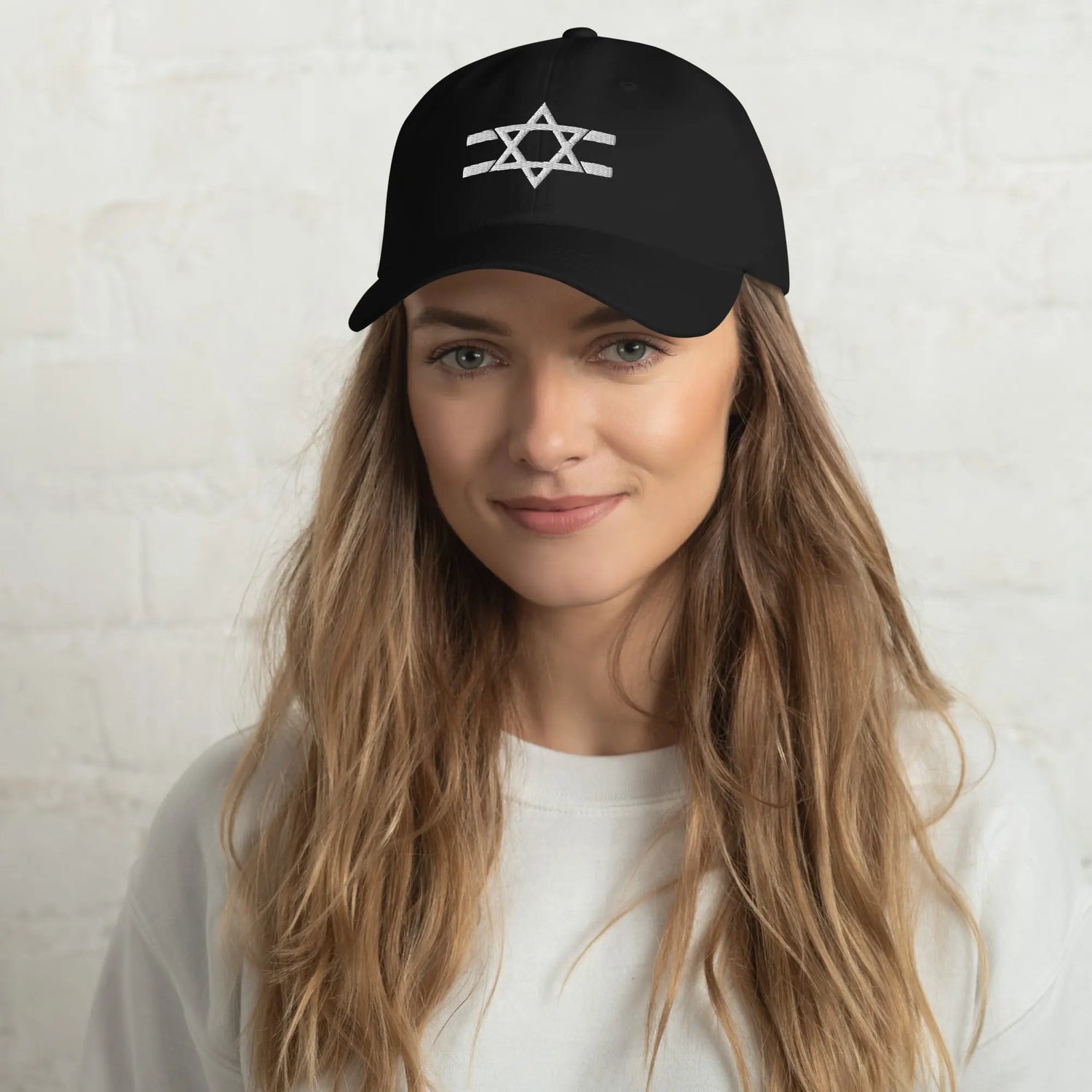 Hebrew Flag Stripe Hat - Dark Edition The Israel Store