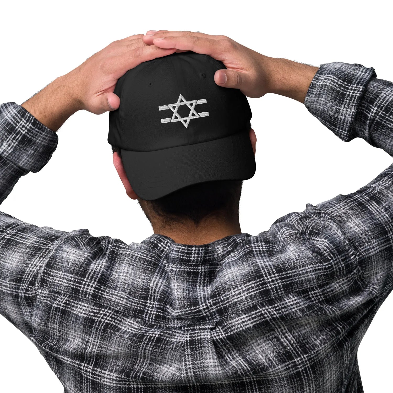 Hebrew Flag Stripe Hat - Dark Edition The Israel Store