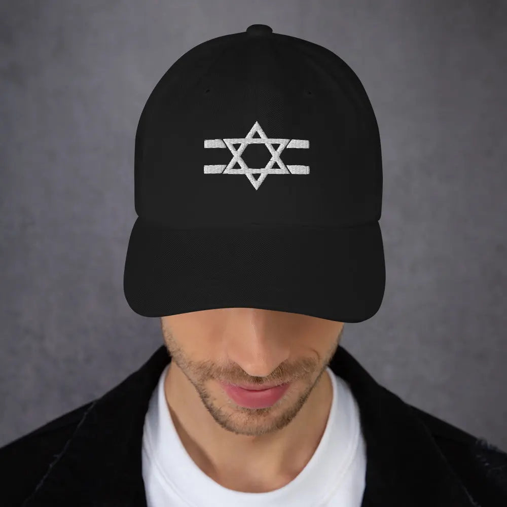 Hebrew Flag Stripe Hat - Dark Edition The Israel Store