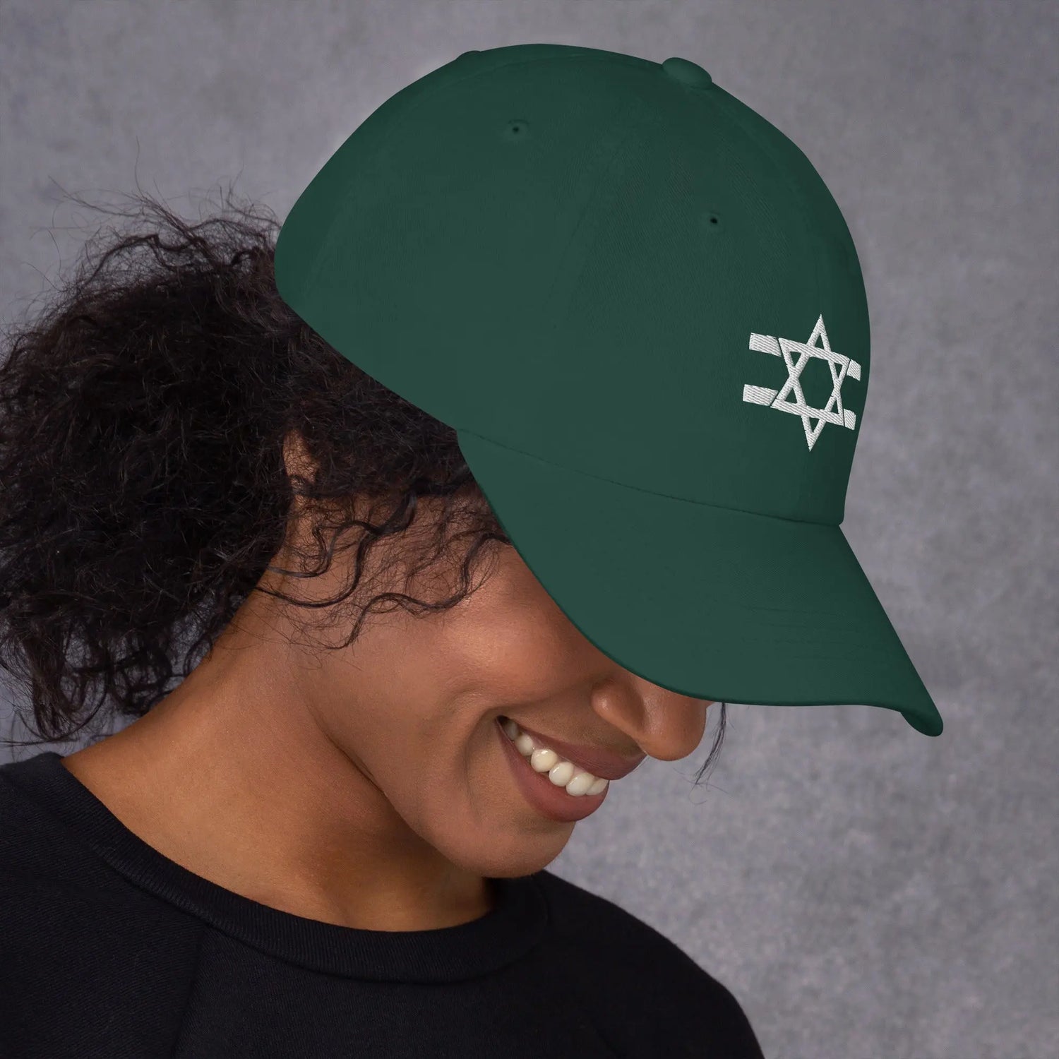 Hebrew Flag Stripe Hat - Dark Edition The Israel Store