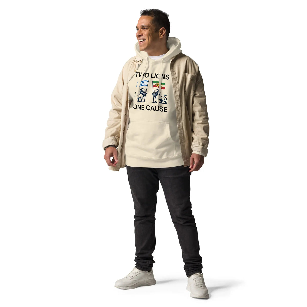 Two Lions One Cause - Iran and Israel - Unisex Hoodie The Israel Store