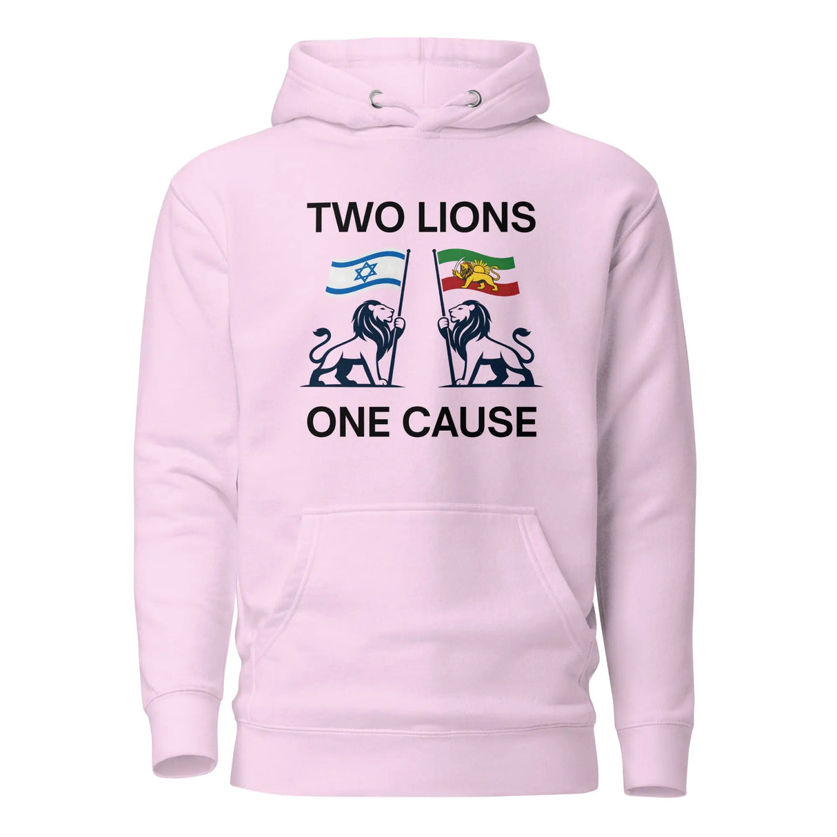 Two Lions One Cause - Iran and Israel - Unisex Hoodie The Israel Store
