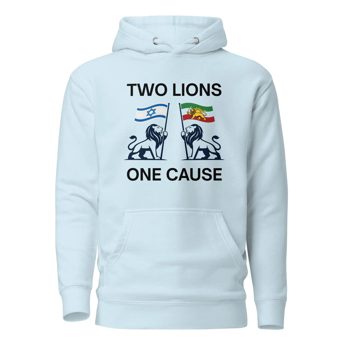 Two Lions One Cause - Iran and Israel - Unisex Hoodie The Israel Store