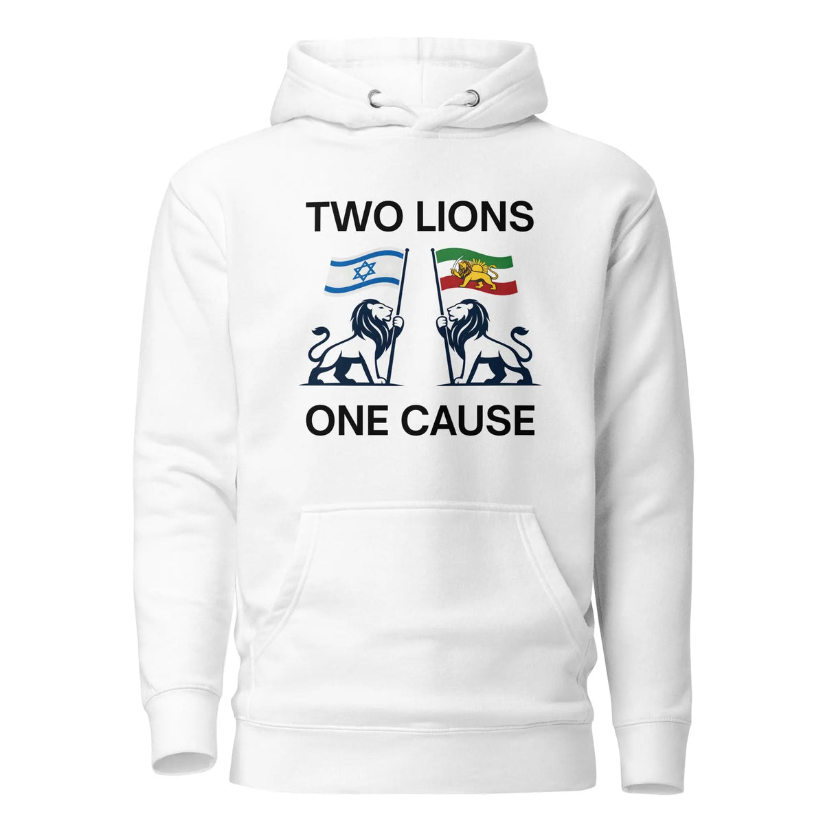 Two Lions One Cause - Iran and Israel - Unisex Hoodie The Israel Store