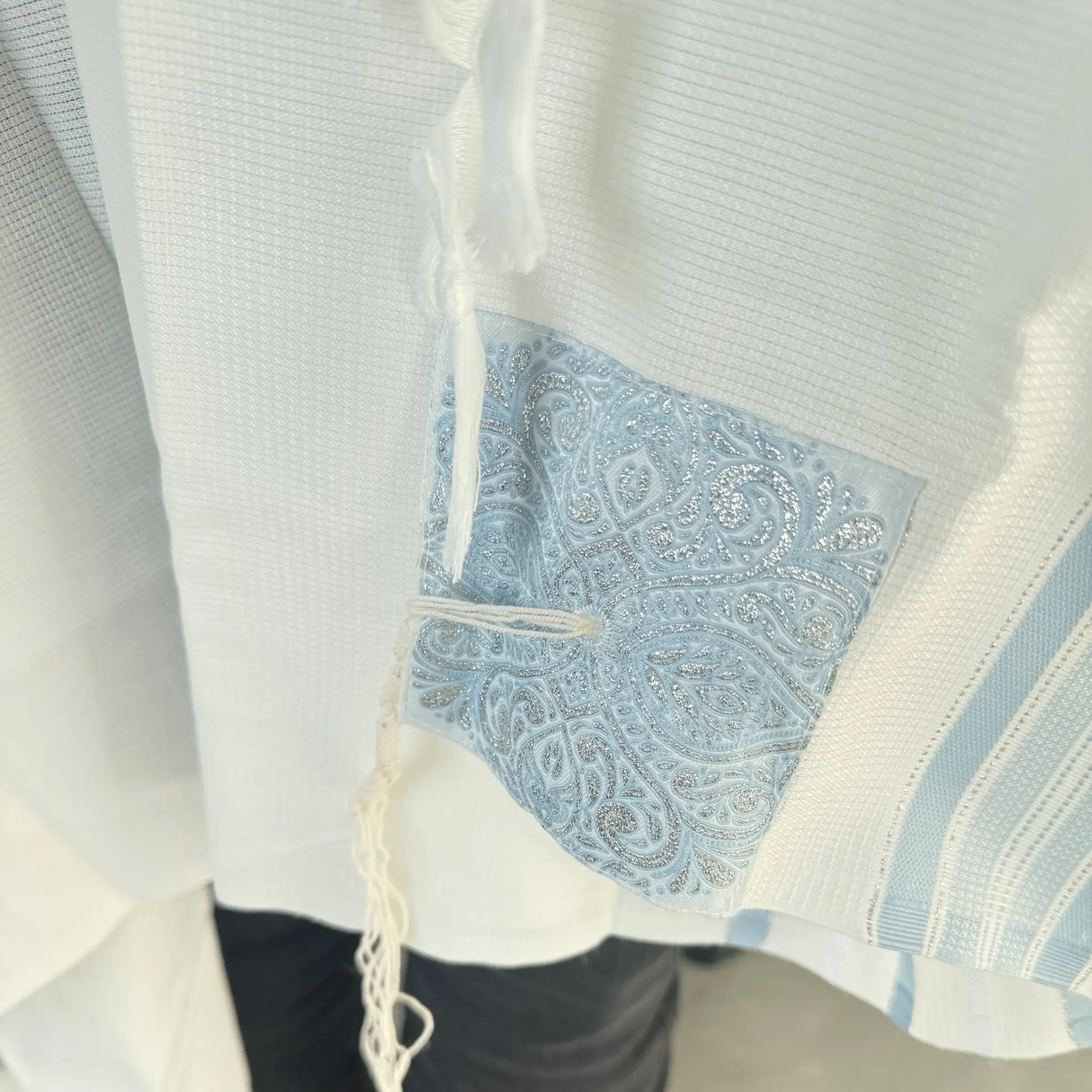 Light Blue Acrylic Tallit from Israel – Tekhelet Prayer Shawl The Israel Store