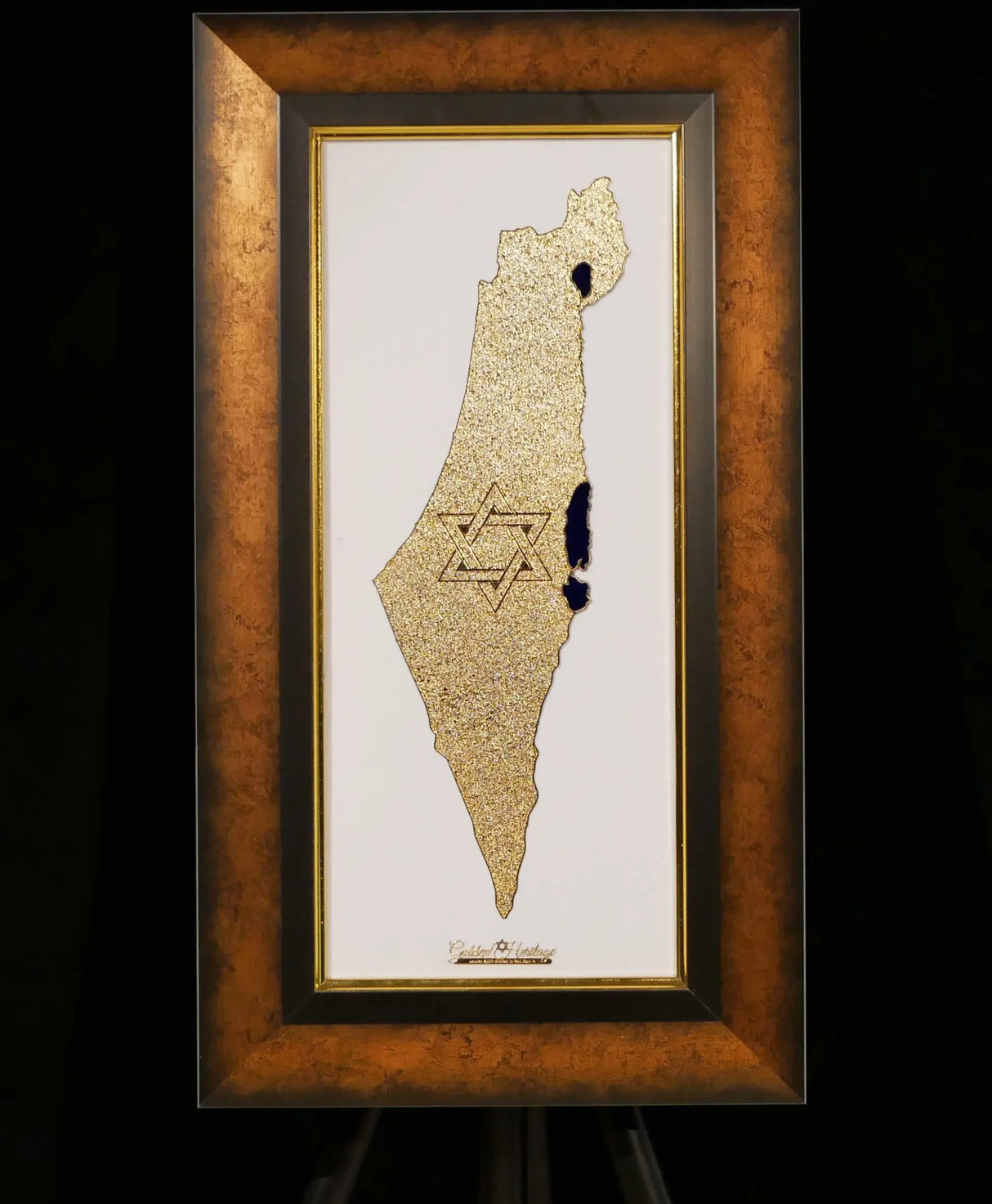 The Land of Israel – 24K Gold Israel Map Golden Heritage