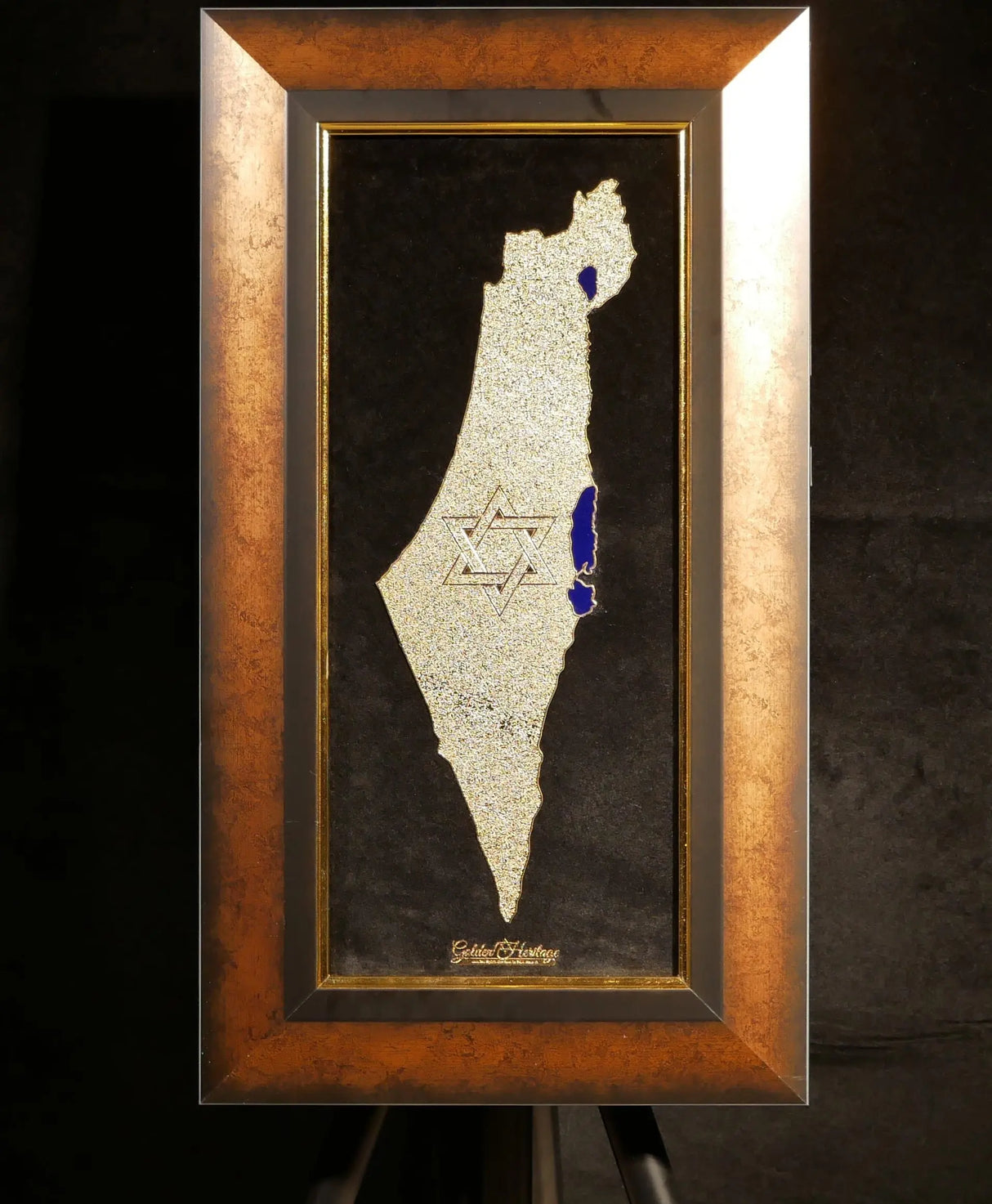 The Land of Israel – 24K Gold Israel Map Golden Heritage