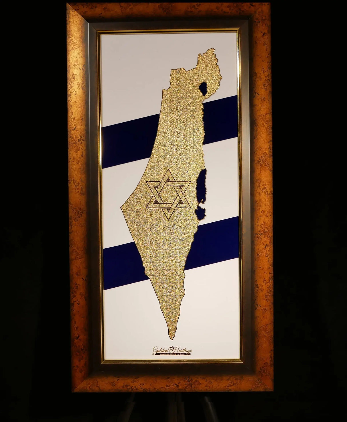 The Land of Israel – 24K Gold Israel Map Golden Heritage