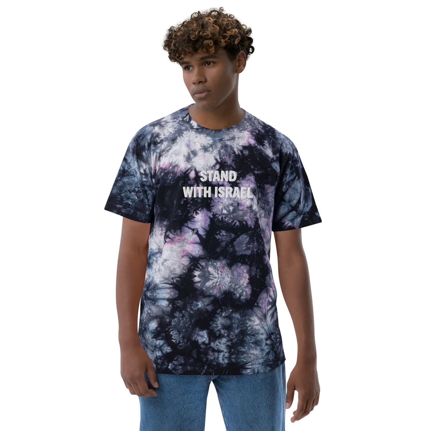 Stand With Israel Oversized Unisex Tie-Dye T-Shirt The Israel Store