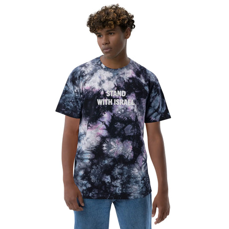 Stand With Israel Oversized Unisex Tie-Dye T-Shirt The Israel Store
