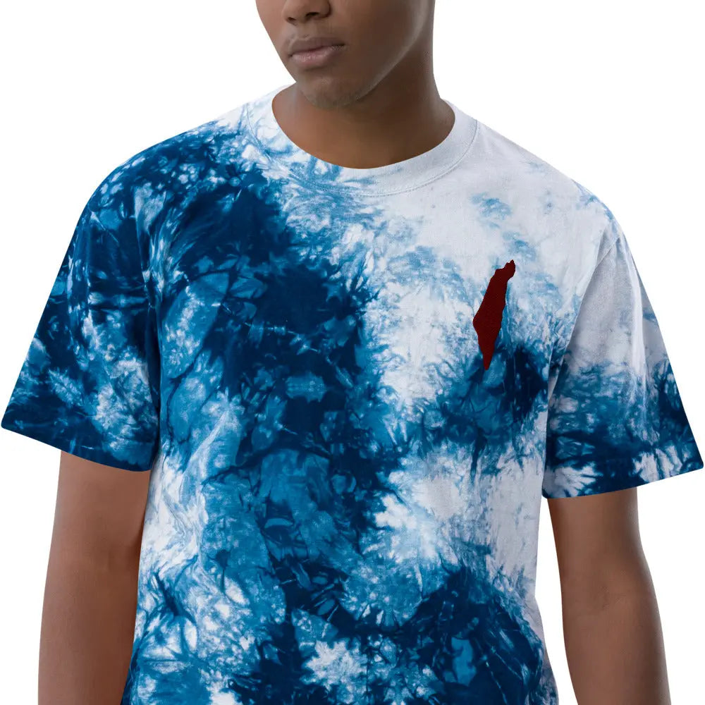 Israel Map Oversized Unisex Tie-Dye T-Shirt The Israel Store