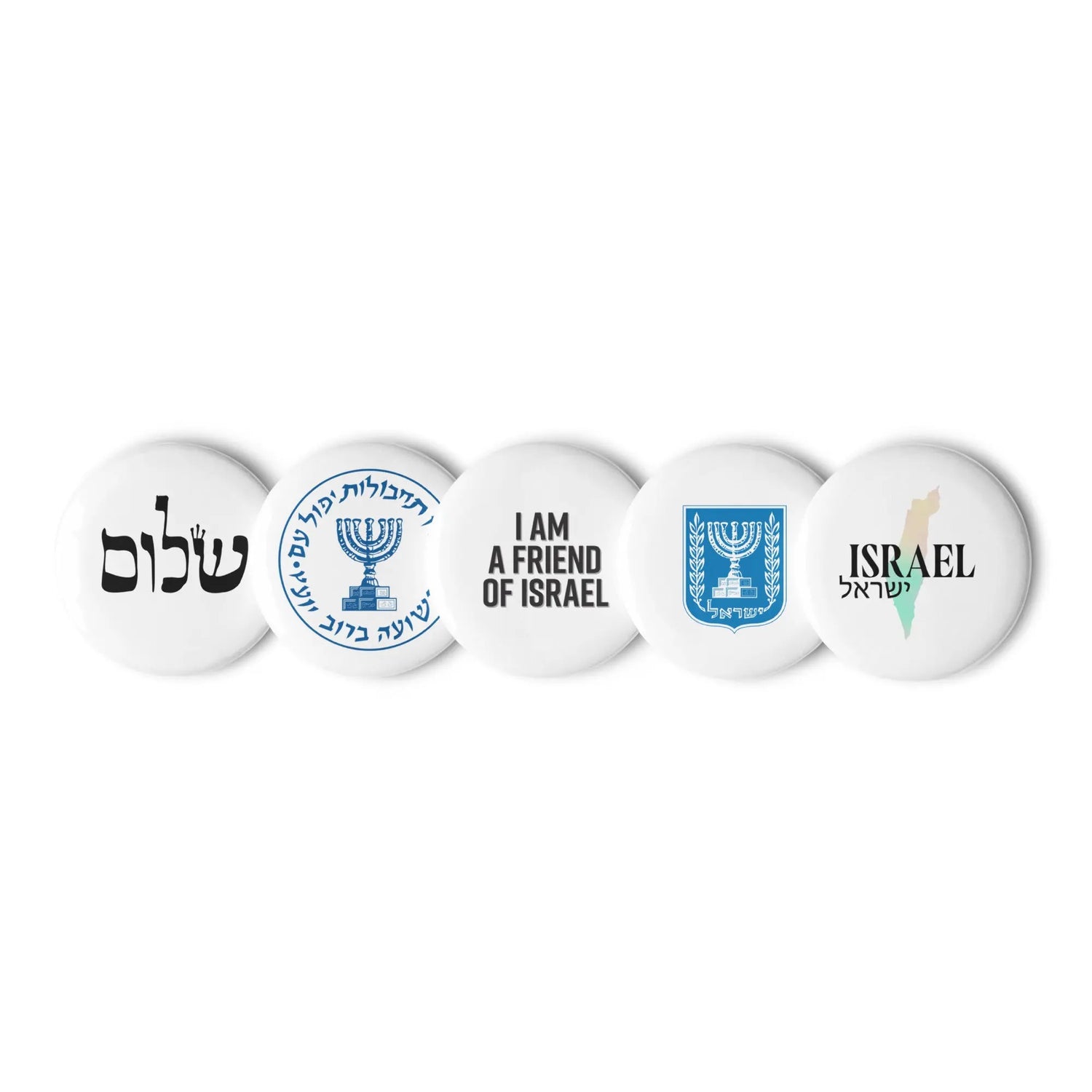 Set of pin buttons - Iconic Symbols of Israel The Israel Store