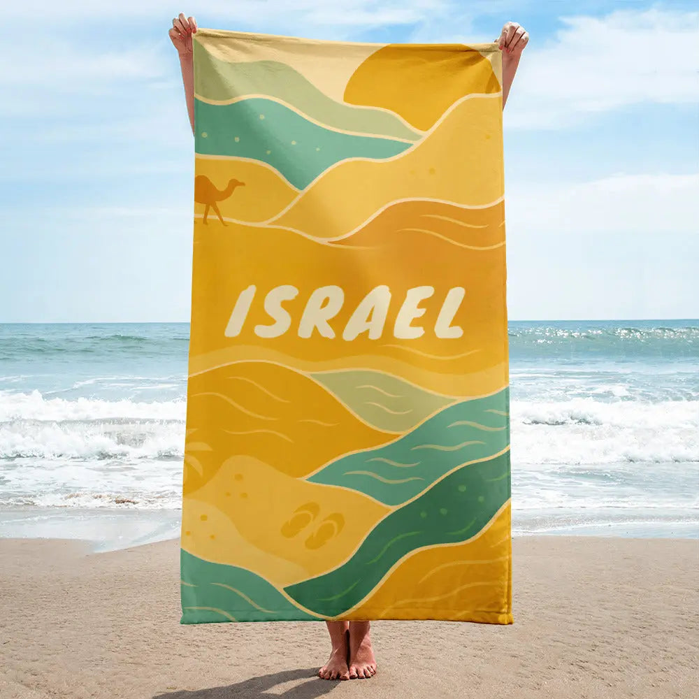 Israel Coastline Abstract Beach Towel The Israel Store