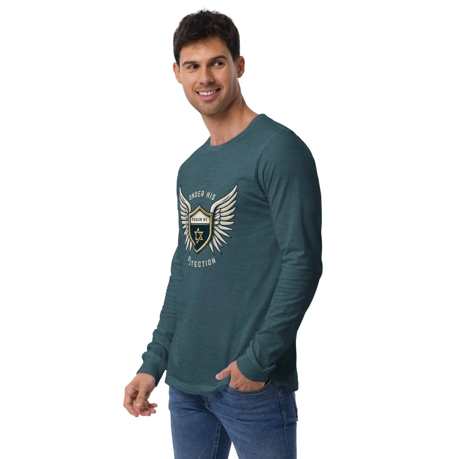 Under His Wings Psalm 91 Unisex Unisex Long Sleeve Tee The Israel Store