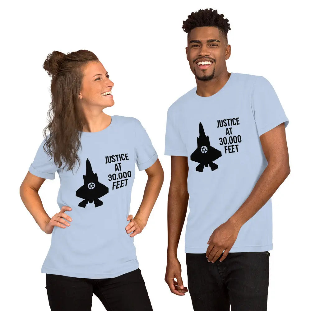 Justice at 30,000 Feet – Air Force Israel Unisex T-Shirt The Israel Store