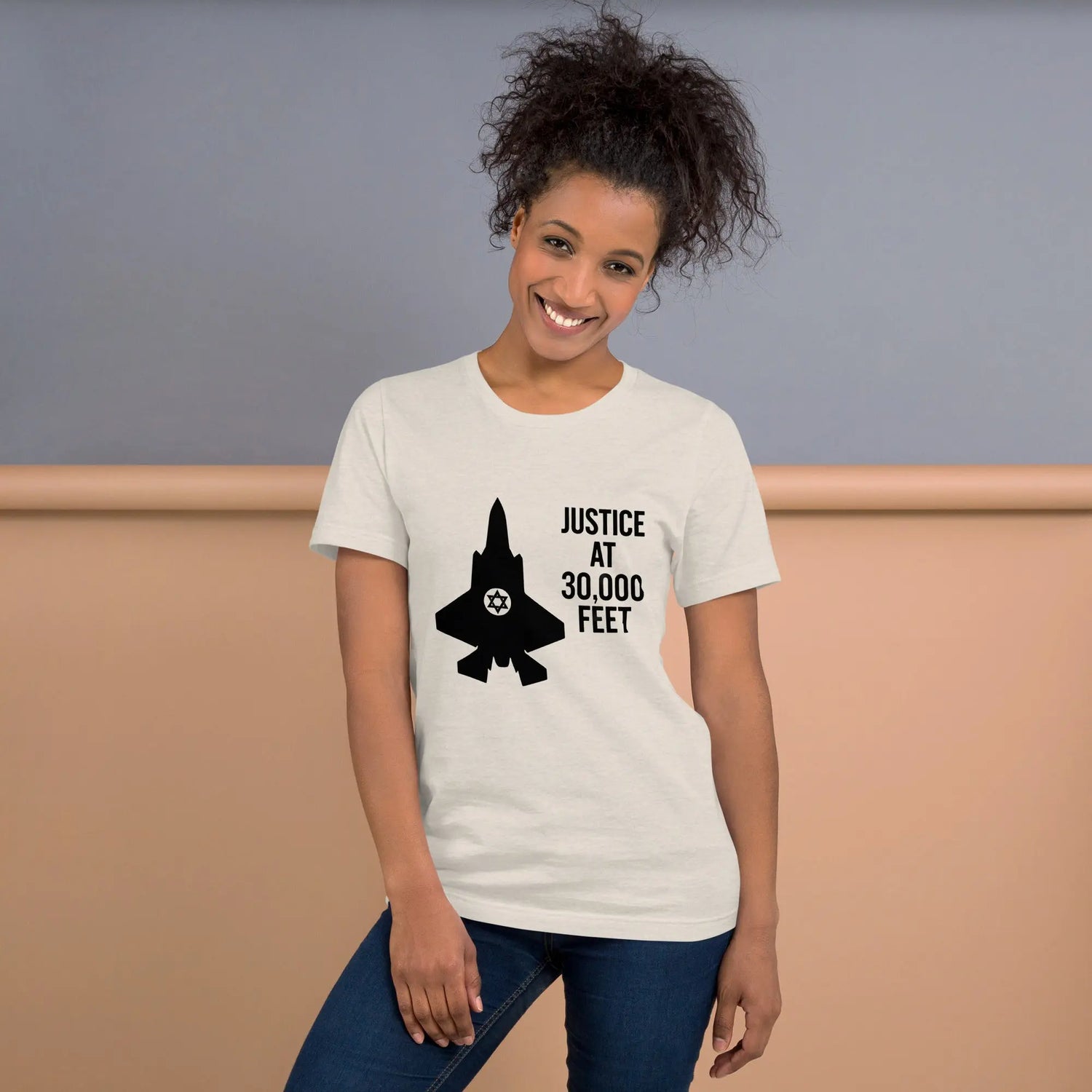 Justice at 30,000 Feet – Air Force Israel Unisex T-Shirt The Israel Store