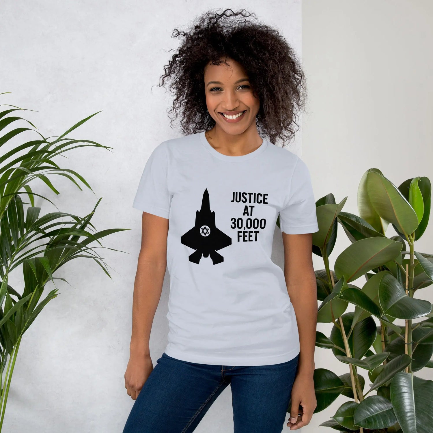 Justice at 30,000 Feet – Air Force Israel Unisex T-Shirt The Israel Store