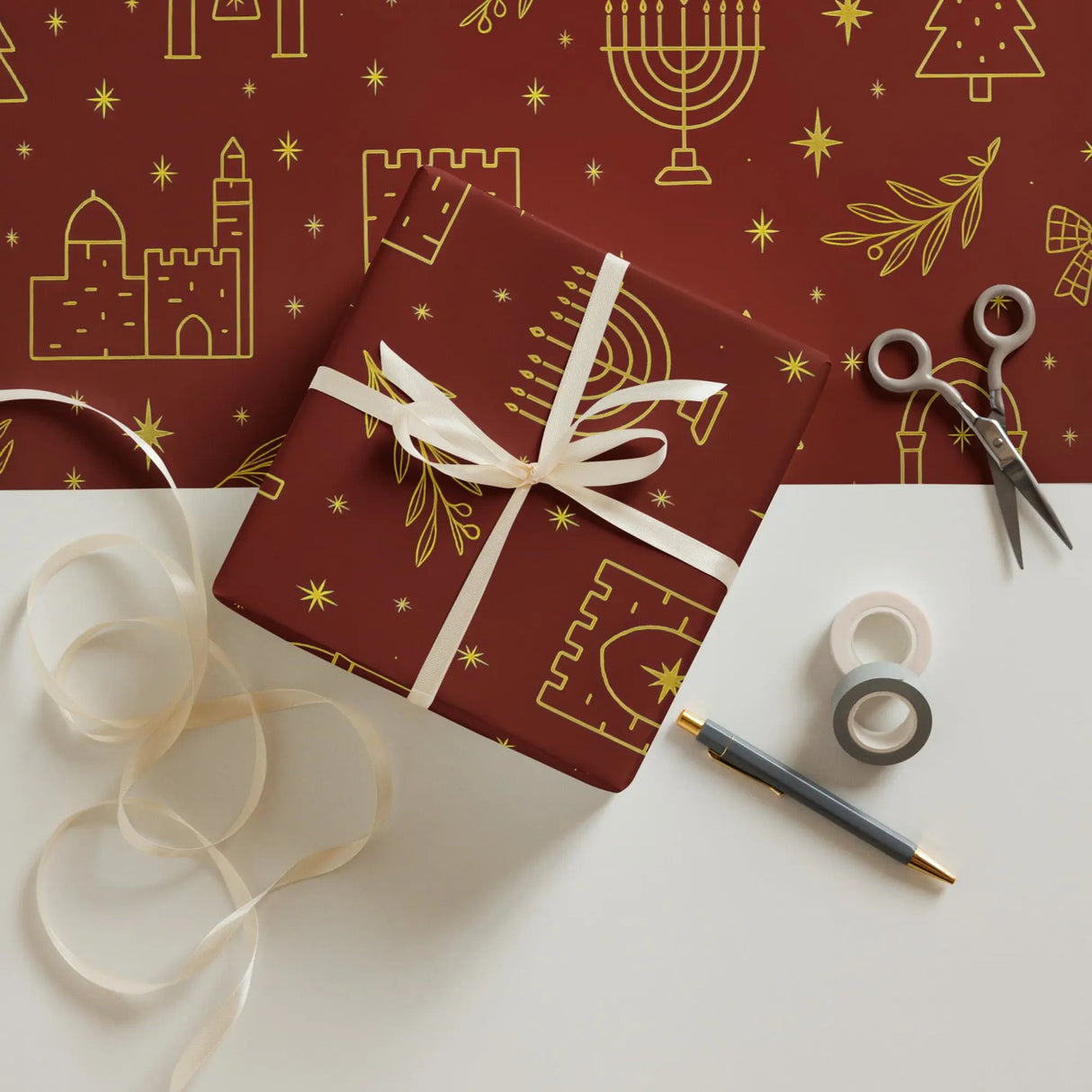 Jerusalem Celebration Gift Wrapping Paper (3 Pack) The Israel Store