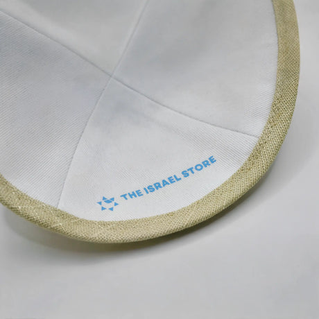 Linen Kippah with Star of David The Israel Store