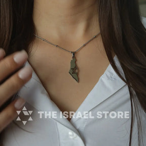 Elegant Israel Map Necklace – Stainless Steel (SILVER COLOR) The Israel Store