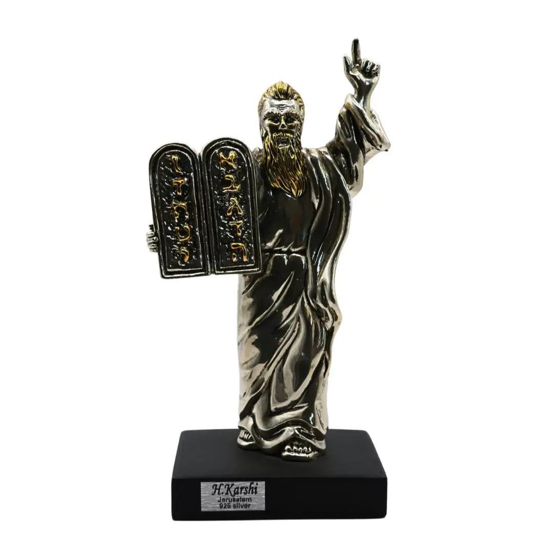 Elegant Moses Figurine Holding the Ten Commandments The Israel Store