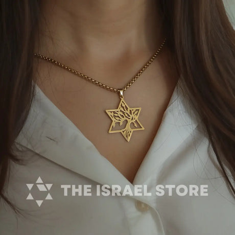 Tree of Life Necklace – Stainless Steel Symbol of Faith (Gold) The Israel Store