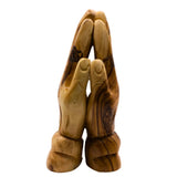 Handcrafted Olive Wood Praying Hands Sculpture The Israel Store