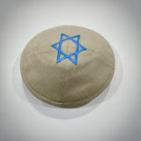 Linen Kippah with Star of David The Israel Store