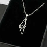 Israel Map with Star of David Necklace - Silver The Israel Store