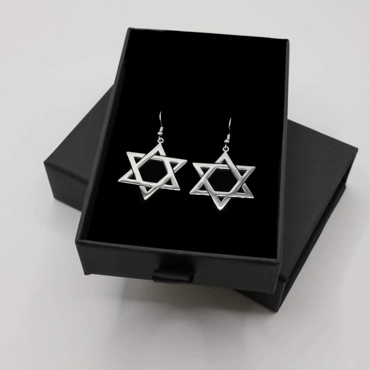 Star of David Drop Earrings – Fashionable Dangle Earrings for Women (SILVER) The Israel Store