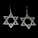 Star of David Drop Earrings – Fashionable Dangle Earrings for Women (SILVER) The Israel Store