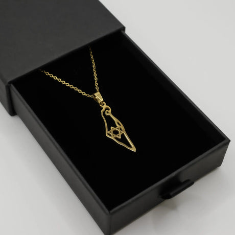 Israel Map with Star of David Necklace - Gold The Israel Store