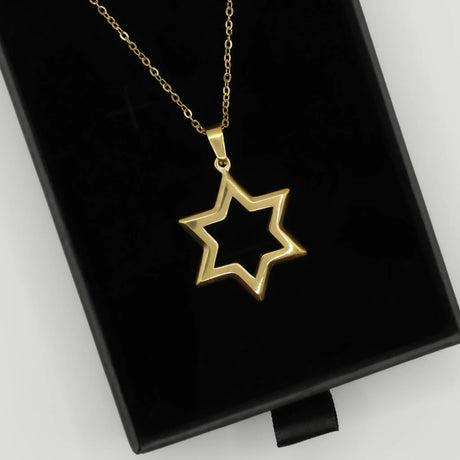 Elegant 18K Gold Plated Star of David Necklace The Israel Store