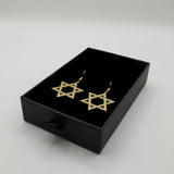 Star of David Drop Earrings – Fashionable Dangle Earrings for Women (GOLD) The Israel Store