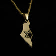 Elegant Israel Map Pendant Necklace – Stainless Steel (GOLD COLOR) The Israel Store