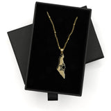 Elegant Israel Map Pendant Necklace – Stainless Steel (GOLD COLOR) The Israel Store