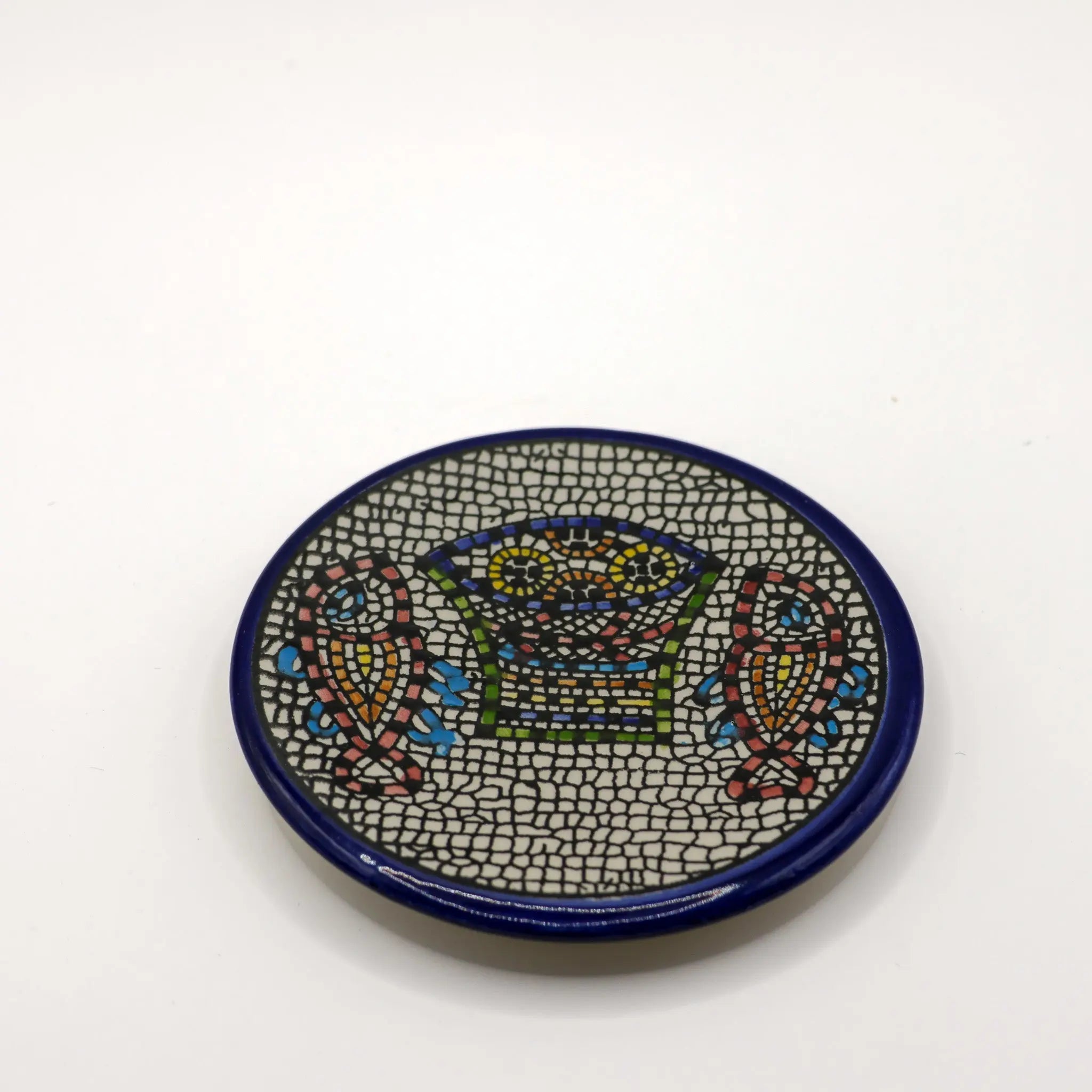 Ceramic Plate – Mosaic Loaves and Fish – Judaica Item – The Israel