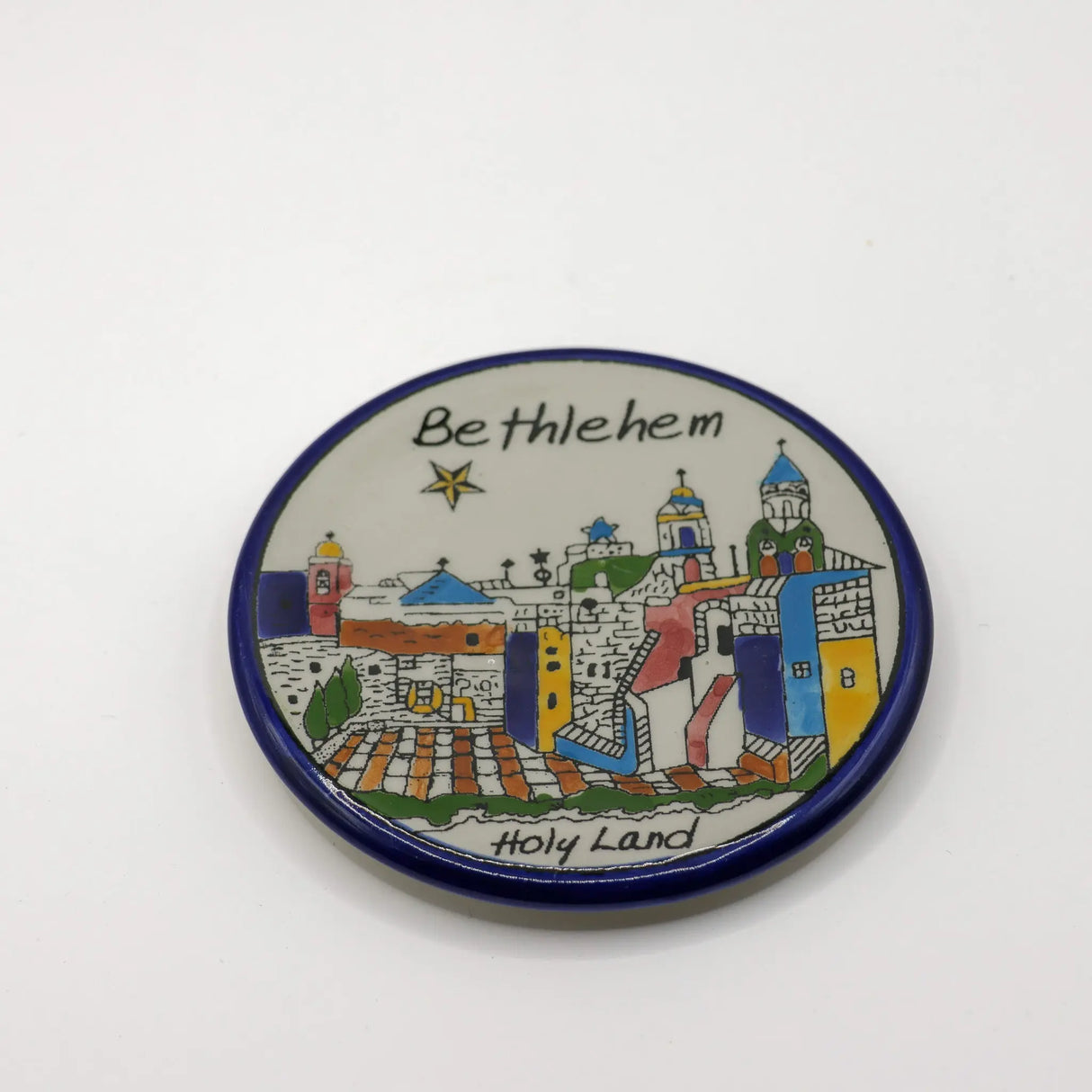 Ceramic Plate – Bethlehem Design – 9cm/3.5″ Diameter The Israel Store