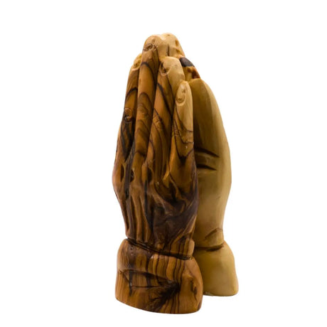 Handcrafted Olive Wood Praying Hands Sculpture The Israel Store